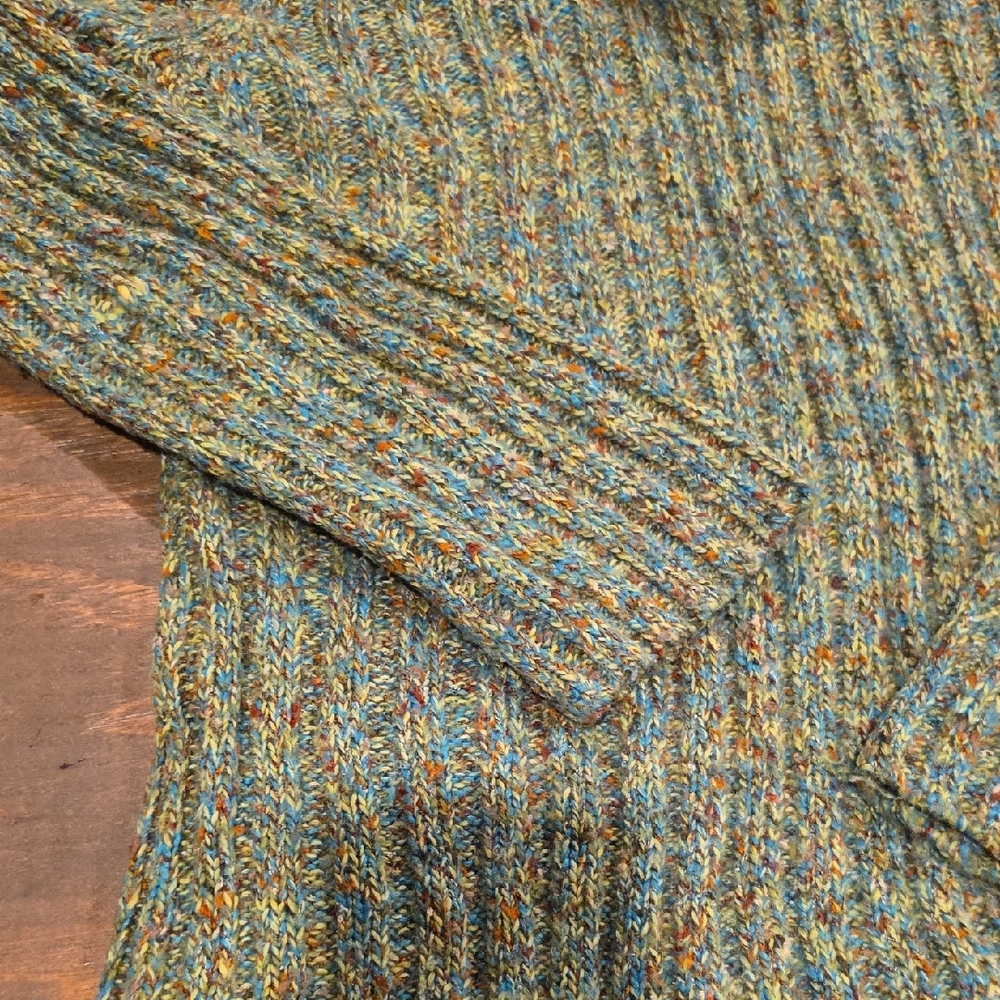 Coldwater Creek Multicolor Ribbed Turtleneck Sweater - Green Tone - Picture 3 of 6